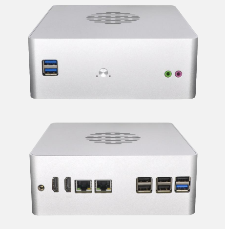 Qotom Mini PC Q600S S09 - Support Skylake-S And Kabylake-S FCLGA1151 Desktop Processor, Dual Gigabit Intel Network Card, Dual HDMI Display, Dual DDR4 Memory, 8 USB, Power On, Expandable Support 3G/4G Function