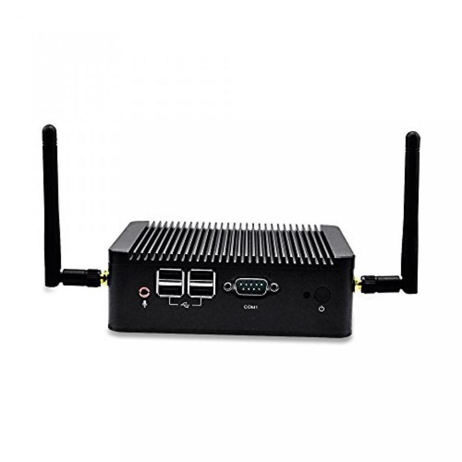 Qotom Mini PC Q107S S01 - Integrated Low-Power Celeron Processor 1007U, Dual Gigabit Network Cards, HDMI+VGA Dual Display, 1 Serial Port, 5 USB, Support Windows XP