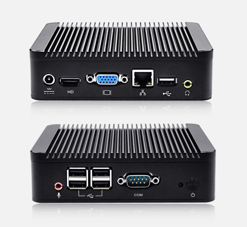 Qotom Mini Pc Q107N S01 - Integrated Low-Power Celeron Processor 1007U, Dual Gigabit Network Cards, HDMI+VGA Dual Display, 1 Serial Port, 5 USB, Support Windows XP