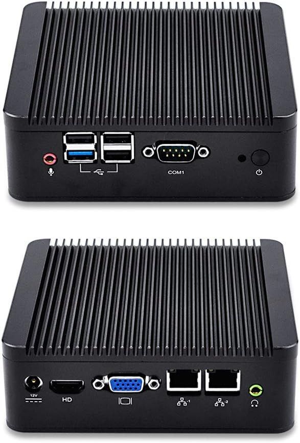 Qotom Mini PC Q190S S02 - Integrated Low-Power Celeron Processor J1900, Dual Gigabit Network Cards, HDMI+VGA Dual Display, 1 Serial Port, 4 Usbwith Low Power Consumption Intel Bay Trail J1900 Processor , Qotom Mini PC