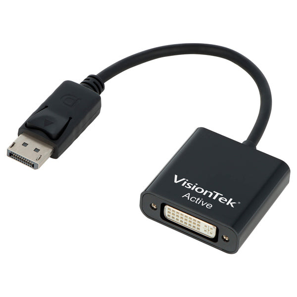 Visiontek DisplayPort to SL DVI-D Active Adapter (M/F) - DisplayPort to SL DVI-D Active Adapter - DP to DVI Adapter Male to Female 5 inch Active (1920x1080) 60 Hz - 900340