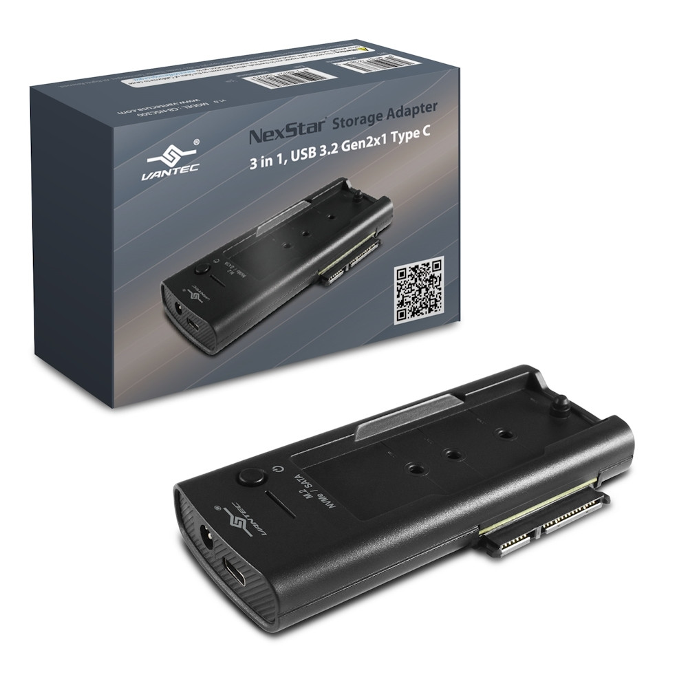 Vantec NexStar Storage Adapter, 3 in 1, USB 3.2 Gen2x1 Type C - CB-NSC300