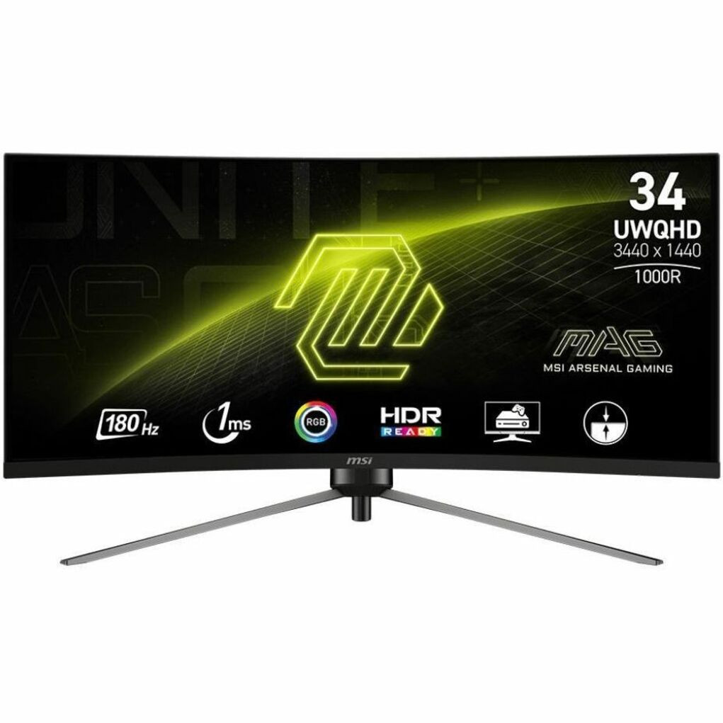 MSI Mag 345Cqr 34" Class Uw-Qhd Curved Screen Gaming Led Monitor - 21:9 - Metallic Black - Mag345Cqr