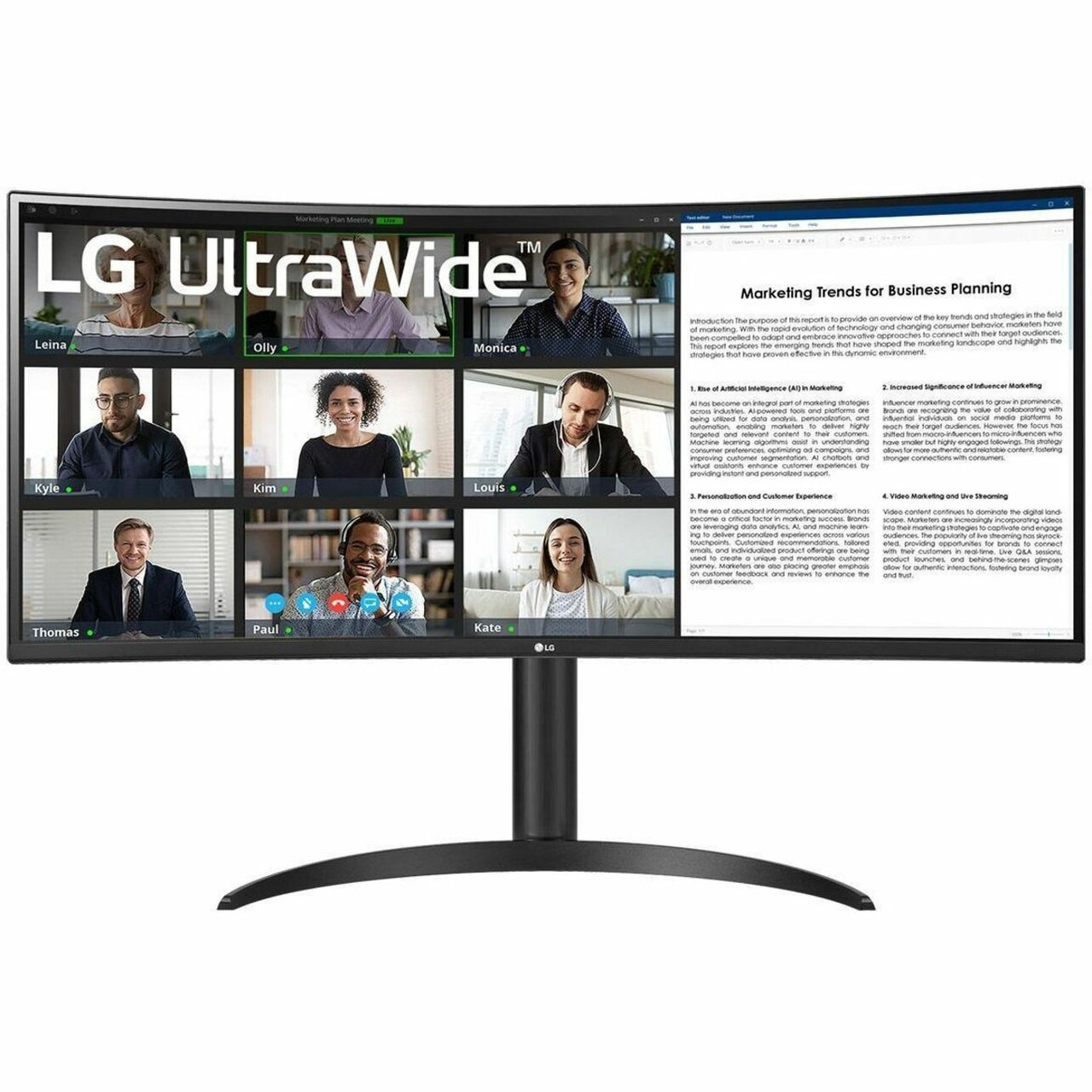 LG Ultrawide 34Wr55Qc-B 34" Class Uw-Qhd Curved Screen Lcd Monitor - 21:9 - 34WR55QC-B