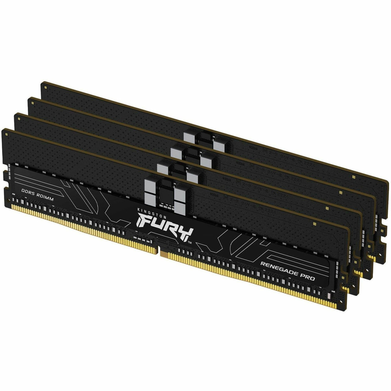 Kingston 128Gb (4 X 32Gb) Ddr5 5600Mt/S Cl28 Fury Renegade Pro Rdimm Black Expo - KF556R28RBE2K4-128