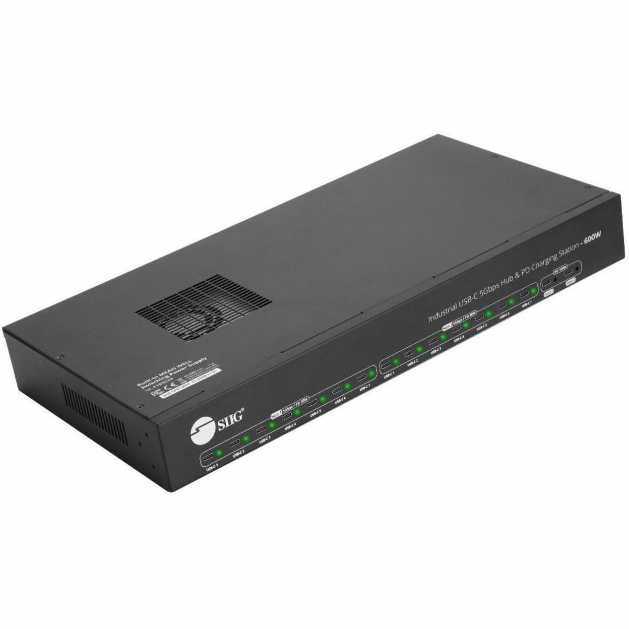 SIIG 16-Port Industrial 600W Usb-C Pd Charging Station With 5Gbps Usb Hub - ID-US0B11-S1