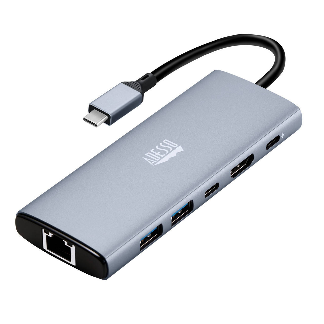 Adesso 6-IN-1 USB-C Multiport Docking Station, Supports x1 4K HDMI, x2 USB-A 3.2, 1x USB-C 3.2, x1 RJ45, x1 PD - AUH-4035