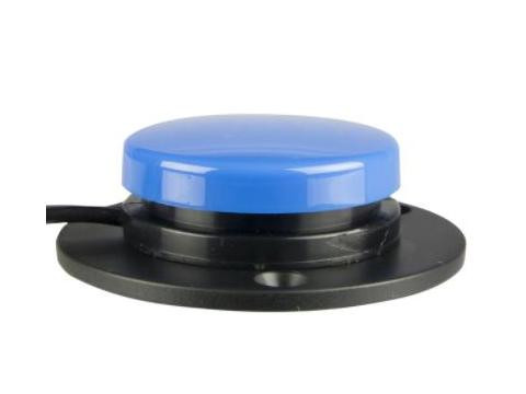 Ergoguys Ablenet Mechanical Specs Switch Blue. Switch can be worn or mounted. Has flush base & strap base for mounting around items. 3.5mm mono wired connection. 6 foot cable length. Mechanical switch type. Universal mounting plate - 100SPBL