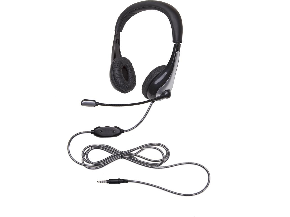 Ergoguys CALIFONE NEOTECH PLUS HEADSET WITH MIC. Headphones built for daily classroom use. Works with Windows - Apple - Android - iOS devices. Padded headband - adjustable headstrap - noise-reducing earcups - 1025MT