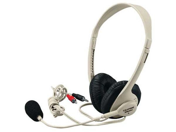 Ergoguys CALIFONE LIGHTWEIGHT MULTIMEDIA HEADSET. Headset made for various multimedia lessons to enhance students education. Features include adjustable headband - electret mic on gooseneck - permanently attached 3.5mm 8 straight cord - 3064AV