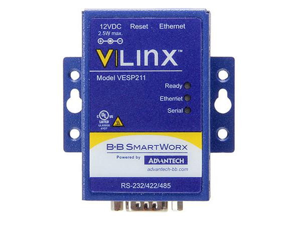 Advantech B+B SmartWorx Modbus 1-Port Serial Device Server, RS-232/422/485, 10/100 Mbps Ethernet – BB-VESP211