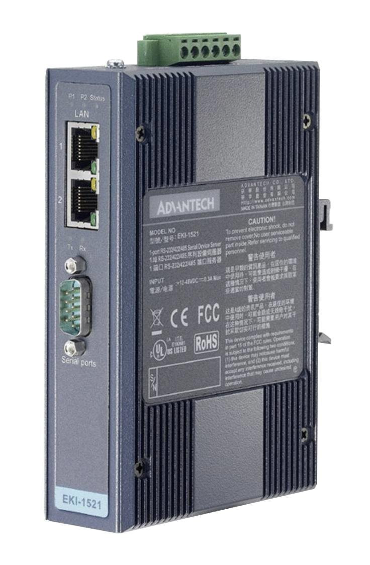 Advantech B+B SmartWorx 1-port RS-232/422/485 Serial Device Server - EKI-1521-CE