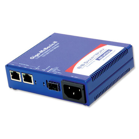 Advantech B+B SmartWorx IMC-470 Transceiver/Media Converter - 2 x Network (RJ-45) - Gigabit Ethernet - 10/100/1000Base-T, 1000Base-LX/SX - 1 x Expansion Slots - SFP (mini-GBIC) - 1 x SFP Slots - Power Supply - IMC-470-SFP