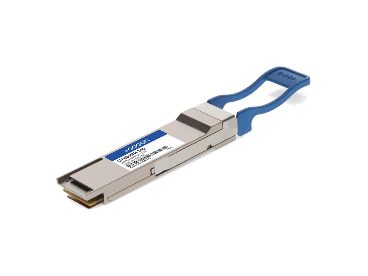 AddOn QSFP28 transceiver module (equivalent to: Edge-core ET7402-PSM4-2) - 100GbE - 100GBase-PSM4 - MPO single-mode - up to 1.2 miles - 1310 nm - TAA Compliant - ET7402-PSM4-2-AO