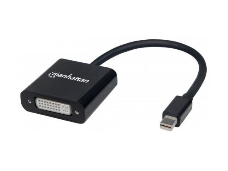 Manhattan Connects a mini DisplayPort source with a DVI I display cable; backward compatible with DVI D single link. Delivers a single, high quality, active signal to DVI display - 152549