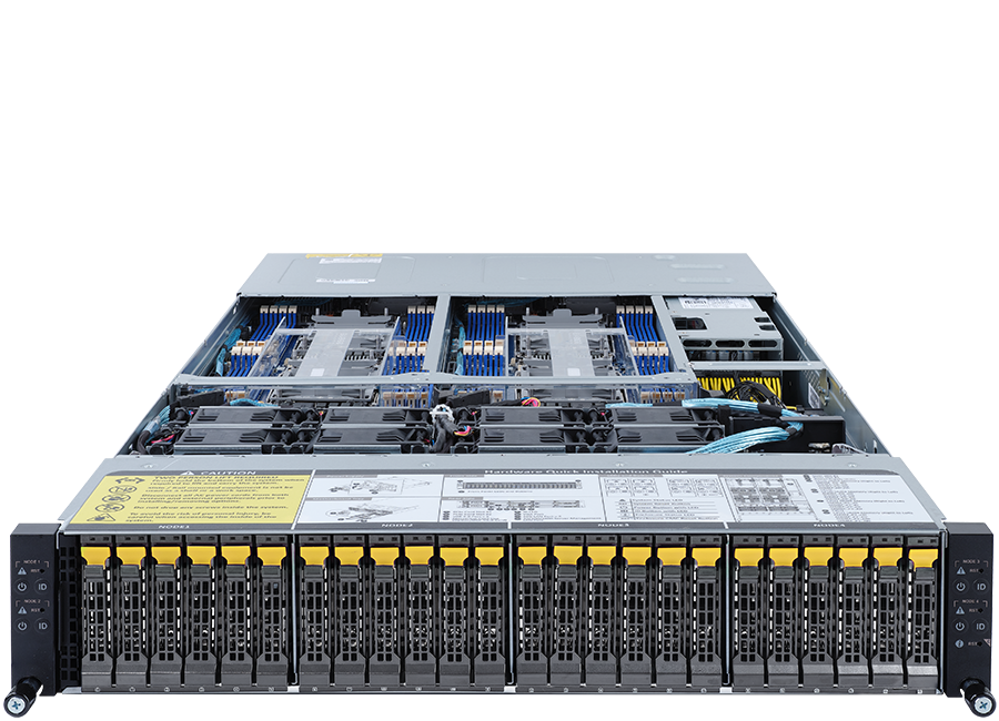 Orion High Density Server - 2U 4 Nodes rackmount form factor - Dual 3rd Gen Intel Xeon Scalable Processors per node - HD520D-G5-24T4N