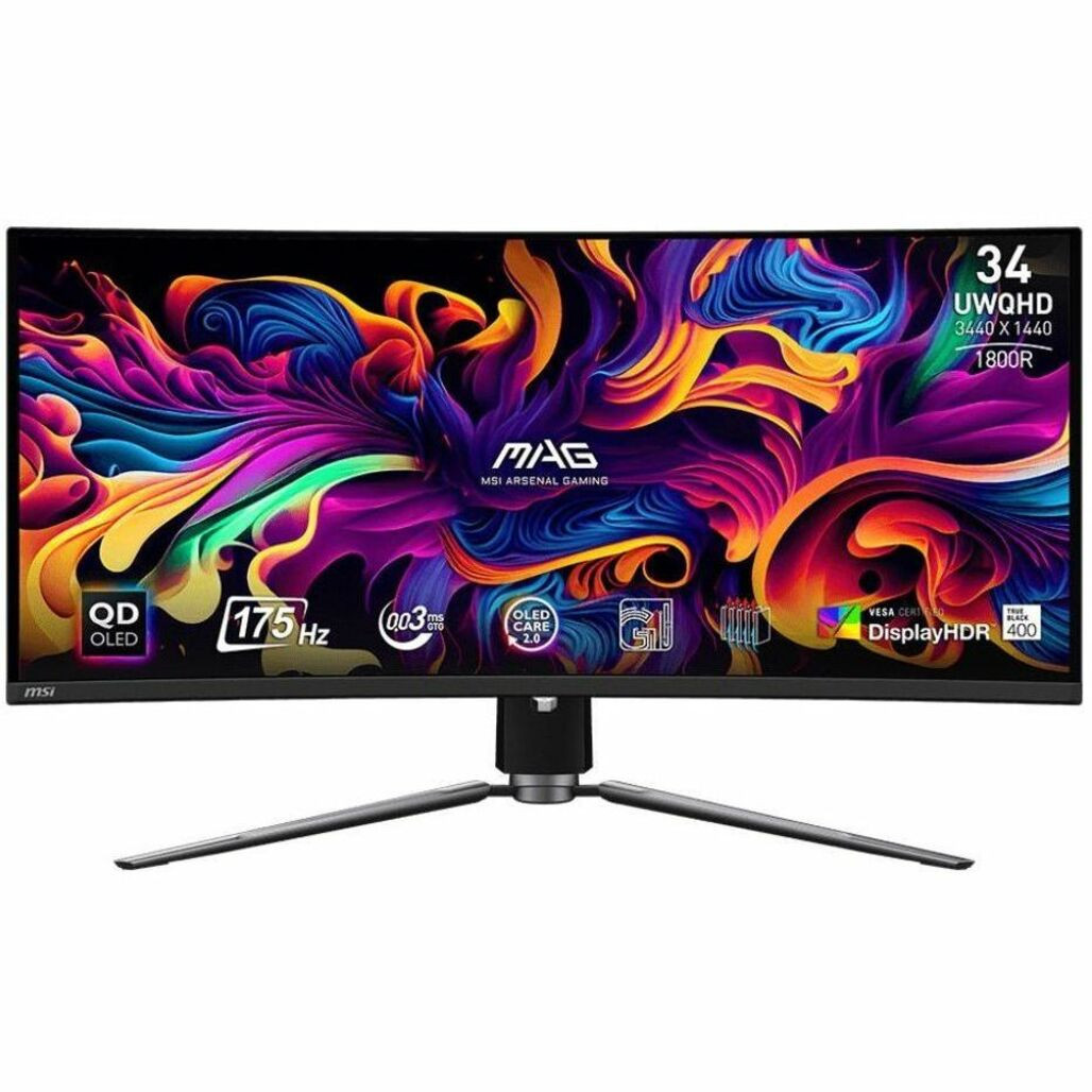 MSI Mag 341Cqp Od-Oled 34" Class Uw-Qhd Curved Screen Gaming Oled Monitor - 21:9 - Black - Mag341Cqpqdoled