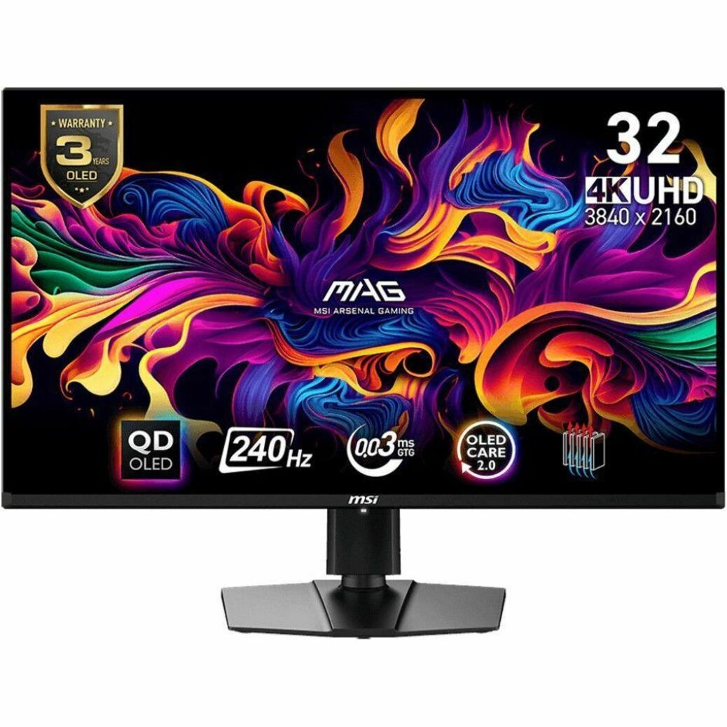 MSI Mag 321Upx Qd-Oled 32" Class 4K Uhd Gaming Oled Monitor - 16:9 - Black - Mag321Upxqdoled