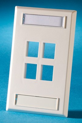 Legrand Ortronics SINGLE GANG PLASTIC FACEPLATE-4 KEYSTONE - KSFP4-13