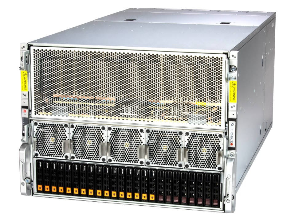 Supermicro Gpu A+ Server As-8125Gs-Tnhr - 8U - Dual Amd Epyc Processors - Up To 6Tb Memory - 24X Drive Bays - Nvidia Hgx H100 8-Gpu - 3000W (3 + 3) Redundant - (Require Complete System To Order) - AS -8125GS-TNMR2 Supermicro Gpu A+ Server As-8125Gs-Tnhr - 8U - Dual Amd Epyc Processors - Up To 6Tb Memory - 24X Drive Bays - Nvidia Hgx H100 8-Gpu - 3000W (3 + 3) Redundant - (Require Complete System To Order) - AS -8125GS-TNMR2