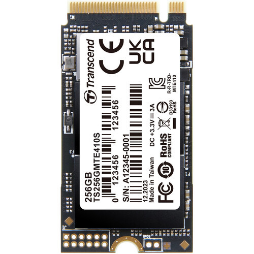 Transcend 256GB M.2 2242 PCIe 4.0 x 4 Internal SSD - Up to 3300 MB/s Read Speed - TS256GMTE410S