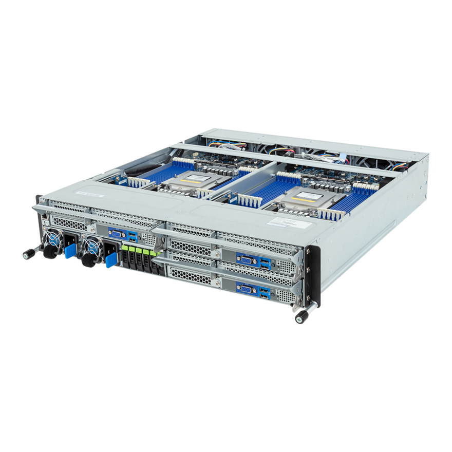 Gigabyte H223-Z10 (rev. AAP1) - High Density Server - AMD EPYC 9004 - 2U 3-Node UP 6-Bay E1.S Gen4 NVMe