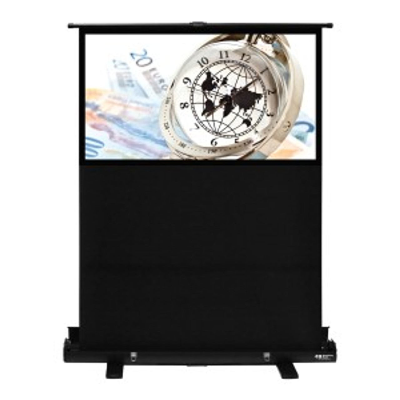 HamiltonBuhl 60in Diag. (30x53) Portable Floor Rising Screen, HDTV Format, Matte White Fabric - AC-5229