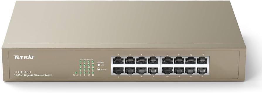 Tenda G1016D 16-Port Gigabit Unmanaged Desktop Switch - G1016D