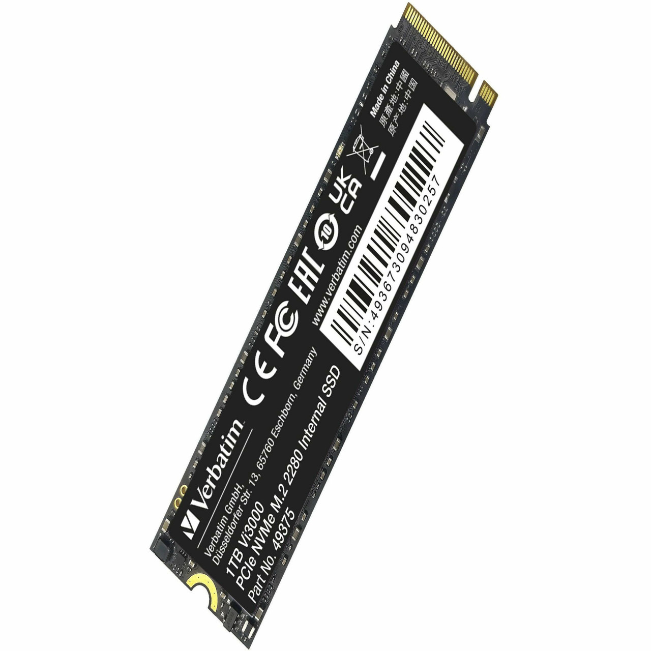 Verbatim Vi3000 2 Tb Solid State Drive - M.2 2280 Internal - Pci Express Nvme (Pci Express Nvme 3.0 X4) - 49376