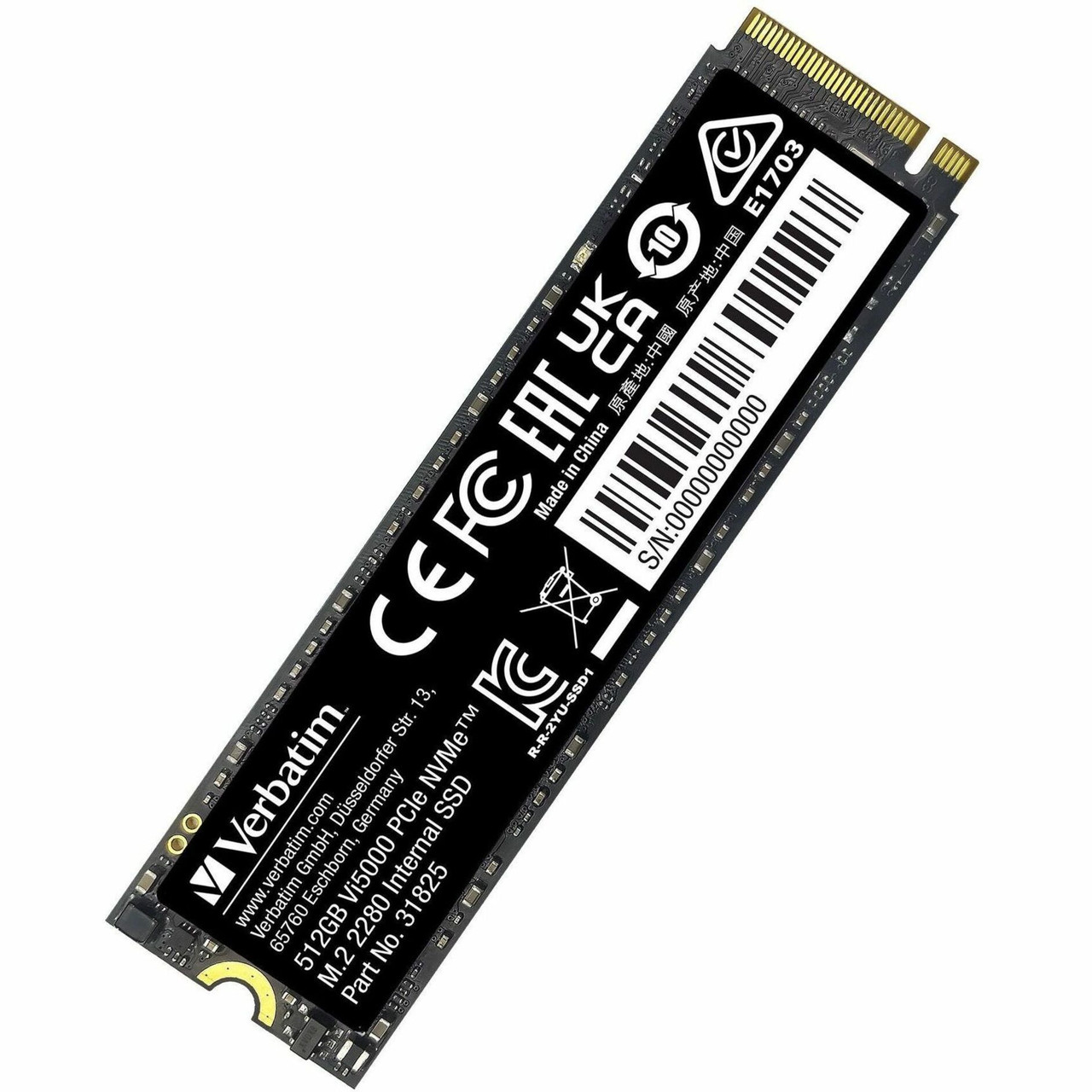 Verbatim Vi5000 512 Gb Solid State Drive - M.2 2280 Internal - Pci Express Nvme (Pci Express Nvme 4.0) - 31825
