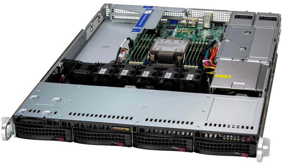 Supermicro WIO SuperServer SYS-512B-WR (Complete System Only ), 1U UP WIO with 4 hot-swap 3.5” NVMe/SAS/SATA bays and 3 PCIe 5.0 slots