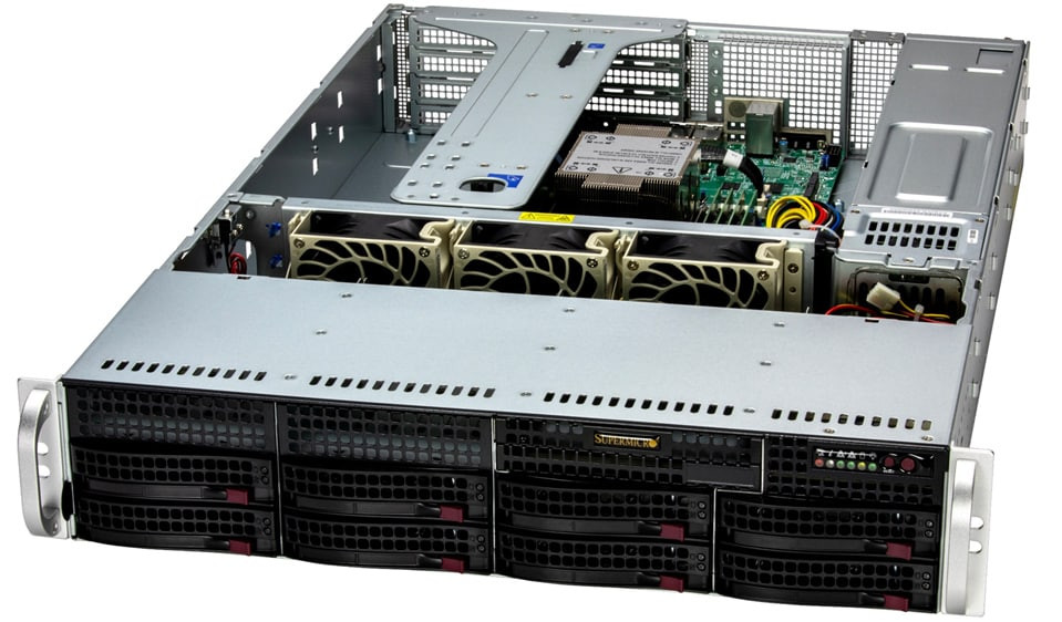 Supermicro WIO SuperServer SYS-522B-WR (Complete System Only ), 2U UP WIO with 8 hot-swap 3.5” SAS/SATA (4 NVMe hybrid) bays and up to 5 PCIe 5.0 slots