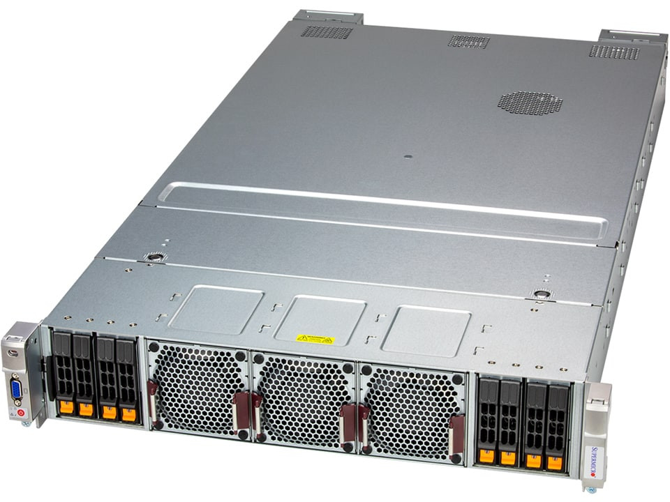 Supermicro GPU A+ Client System AS-2145GH-TNMR-LCC (Complete System Only ), 2U AMD liquid cooled quad APU system with 4 AMD Instinct MI300A accelerators