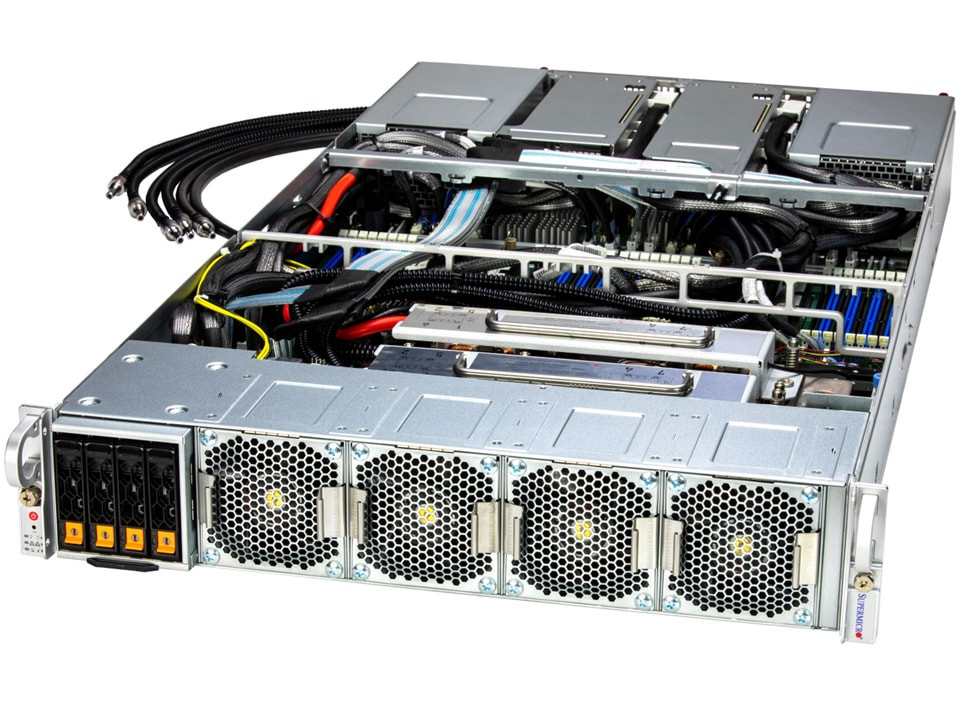 Supermicro GPU SuperServer SYS-221GE-TNHT-LCC (Complete System Only ), DP Intel 2U Liquid-Cooled System with NVIDIA HGX H100 4-GPU