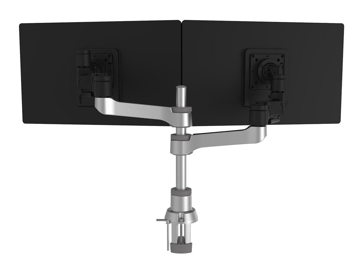 R-Go Tools Caparo Dual Monitor Arm Mount Fitting Screens Up To 26 And 6-20Lbs Each In Weight Each With 75X75Mm Or 100X100Mm (Vesa Displays) Backside Mounting Holes. Adjustable Arms Offer +40 To -40 Tilt, 180 Swivel - RGOVLCA4TWSI