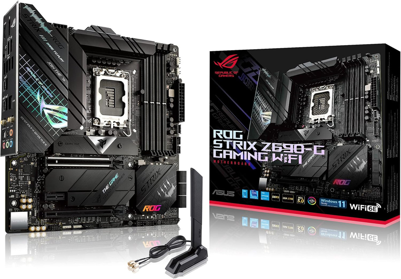 Asus ROG Strix Z690-G Gaming WiFi 6E LGA 1700(Intel 12th Gen) Micro ATX gaming motherboard(PCIe 5.0,DDR5,14+1 power stages,2.5 Gb LAN,Thunderbolt 4,3xM.2,Front panel USB 3.2 Gen 2x2 Type-C connector - ROG STRIX Z690-G GAMING WIFI