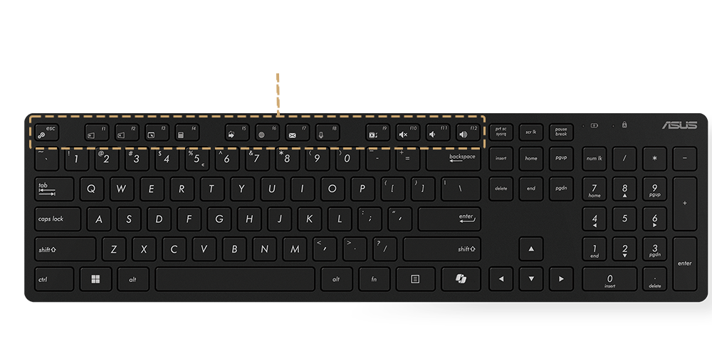 Asus 11908 205Asus Full-Sized Computer Wireless Keyboard Mouse for Windows Desktop PC US Layout - MINI PC WL US KBMS