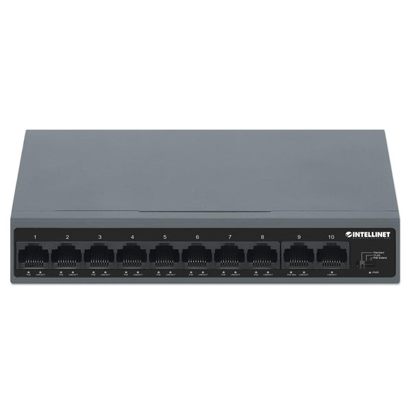 Intellinet 10-Port PoE+ Switch with 8 Fast Ethernet Ports and 2 FE Uplinks - 562102