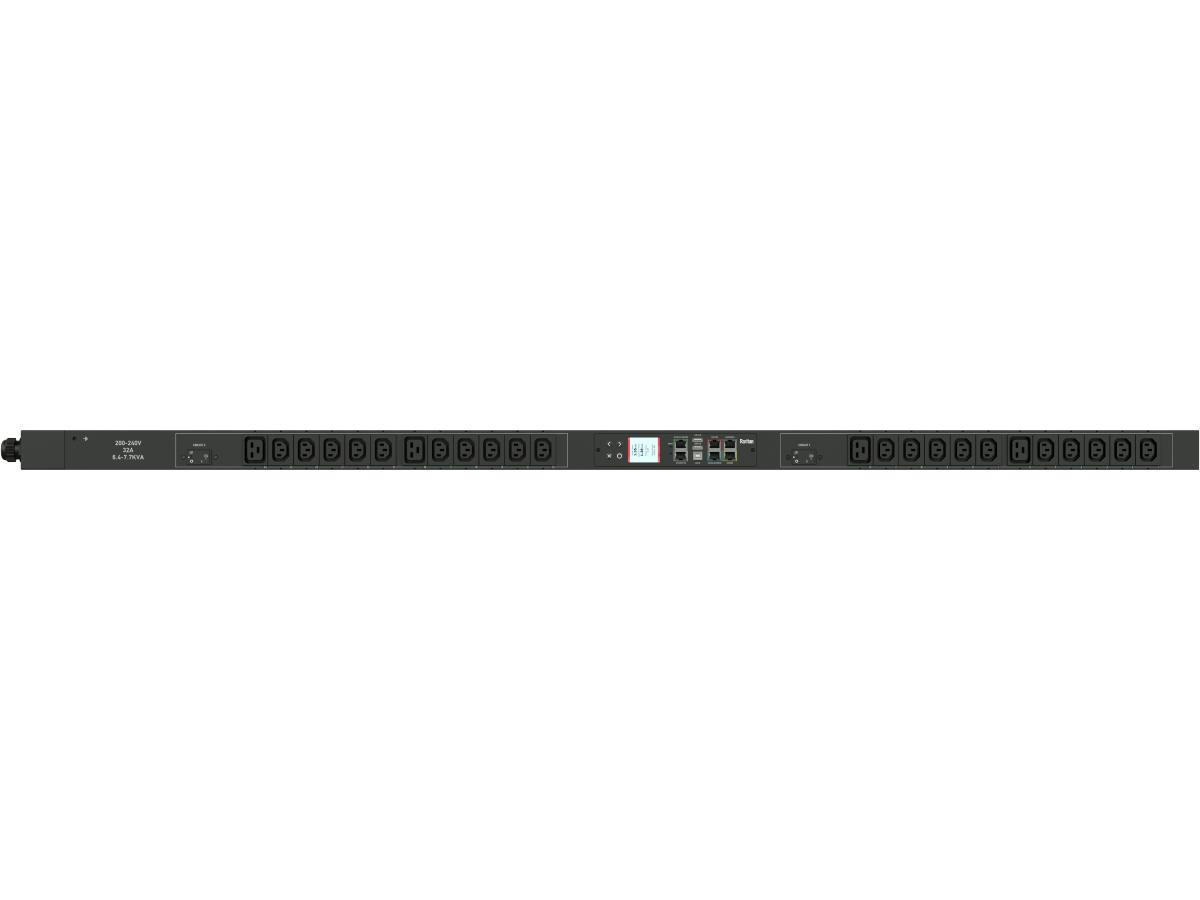 Raritan Intelligent Pdu 1Ph 240V Ac 32A (32A Rated) 20X C13 4X C19 Clipsal 56P332 (Bottom-Bottom Feed) 7.7Kva Outlet Metered-Switched 0U Vertical Securelock Ready Color Display Ethernet Serial 2X Usb-A Usb-B - PX3-5493A1V