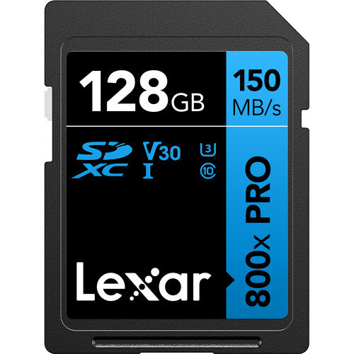 Lexar 128GB High-Performance 800x PRO UHS-I SDXC Memory Card (BLUE Series) - LSD0800P128G-BNNNU