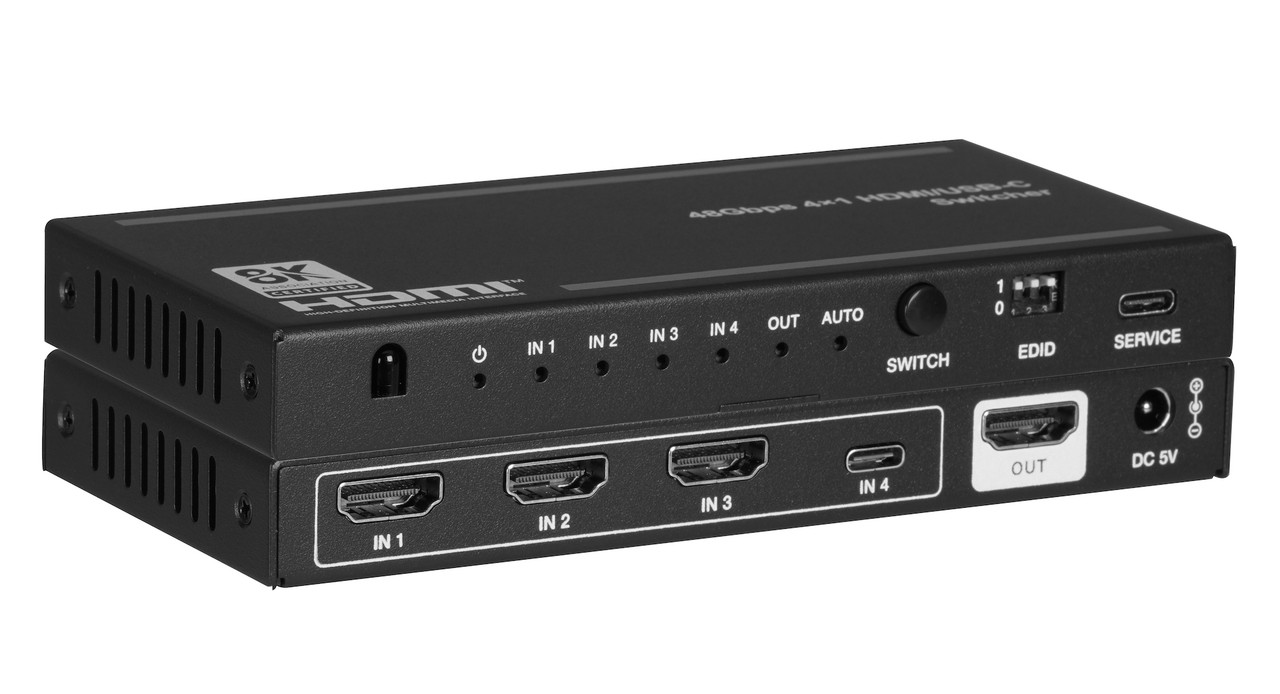 KanexPro HDMI/USB-C 4x1 Switcher 8K@60 48Gbps - SW-4X1HDUSBC