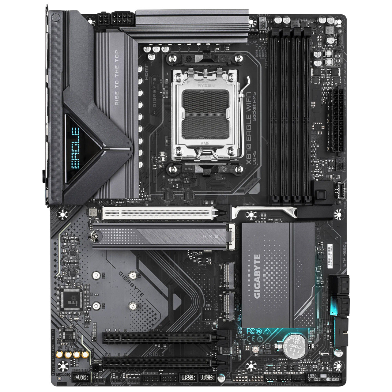 Gigabyte X870 EAGLE WIFI7 AMD Socket AM5: Supports AMD Ryzen 9000 / 8000 / 7000 Series Processors - Digital twin 14+2+2 phases VRM solution - Dual Channel DDR5: 4*DIMMs with AMD EXPO Memory Module Support
