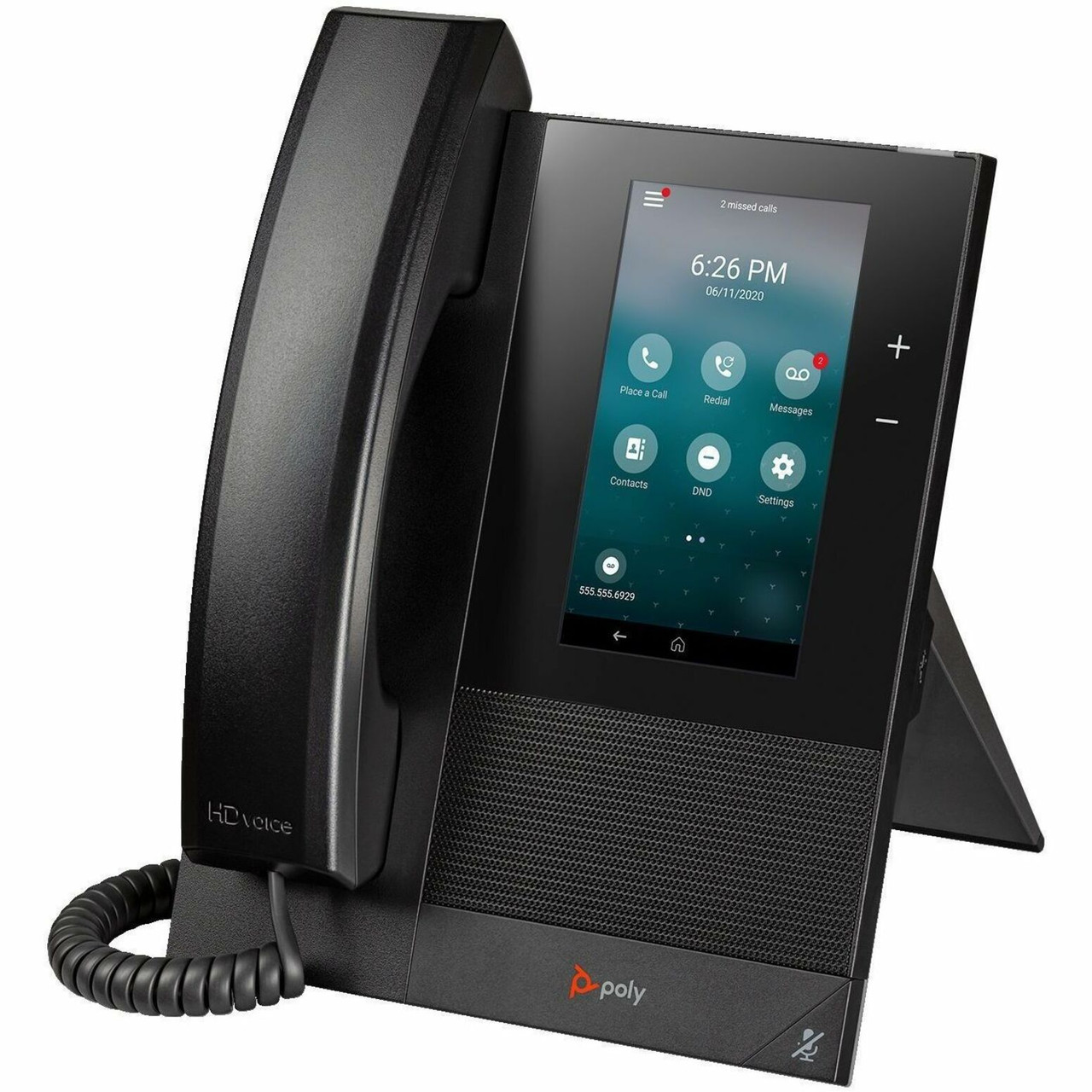 Poly CCX 400 IP Phone - Corded - Corded - Wall Mountable, Desktop - Black - TAA Compliant - 849A3AA#ABA