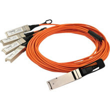 Finisar Fiber Optic Cable Assemblies 4x25G, full-duplex, Ethernet, QSFP cable ends, electrical limiting interface, RoHS, multimode, 0/70 C operation. Internal optics: 850nm VCSEL array, PIN array - FCBR425QE1C03