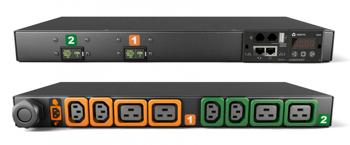 Vertiv Geist 8-Outlets PDU - Monitored - 4 x U-Lock IEC 60320 C13, 4 x U-Lock IEC 60320 C19 - NI30205L-R