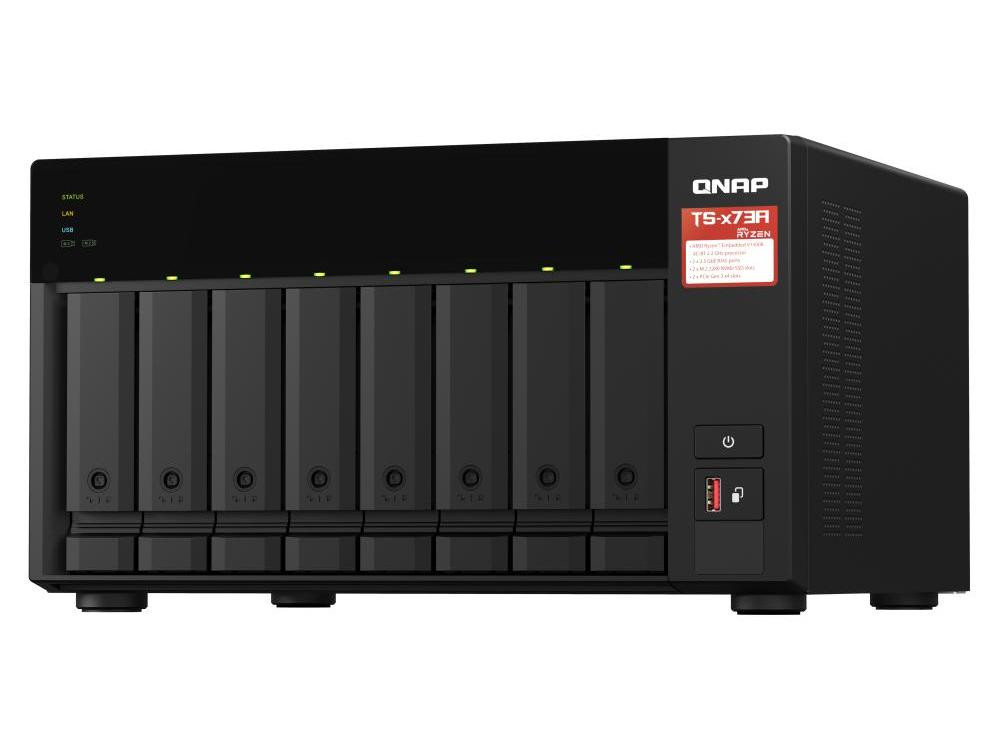 Qnap 8-Bay Nas Unmanaged Switch Amd Ryzen V1000 Series V1500b 4c/8t - TS-873A-SW5T-US Qnap 8-Bay Nas Unmanaged Switch Amd Ryzen V1000 Series V1500b 4c/8t - TS-873A-SW5T-US