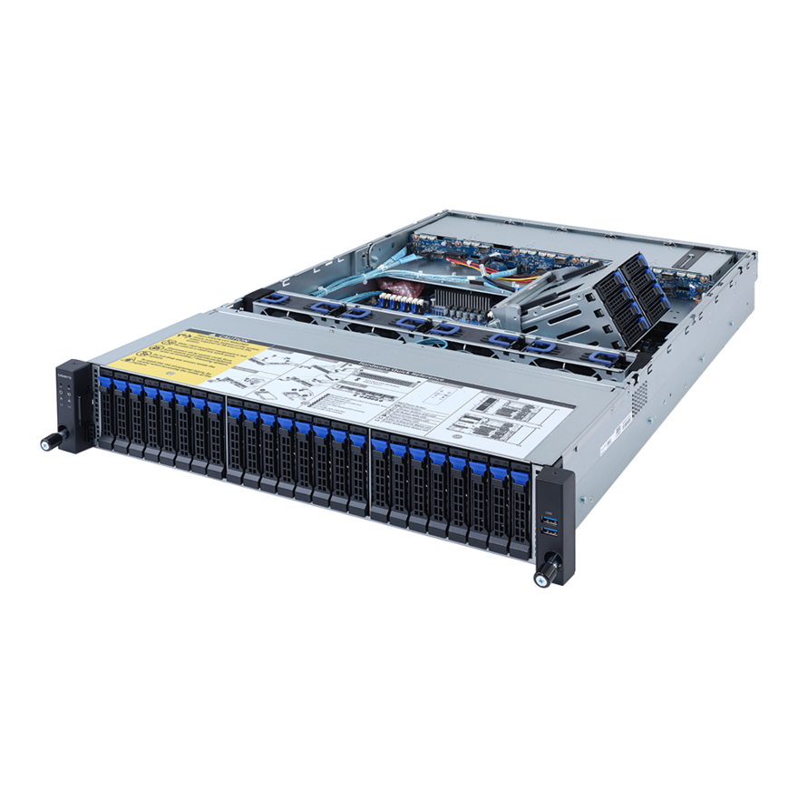 Gigabyte R262-ZA1 Rack Server - AMD EPYC 7003 - 2U UP 14-Bay SATA/SAS - 8-Channel RDIMM/LRDIMM DDR4, 16 x DIMMs
