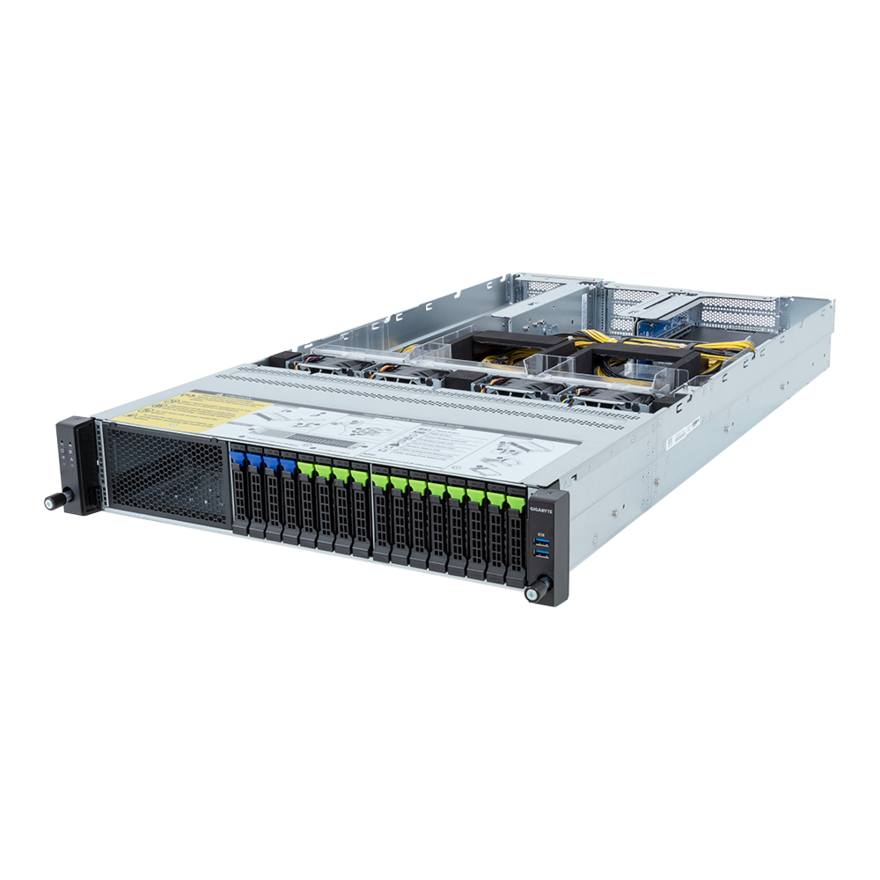 Gigabyte R283-SF1 (rev. AAL1) Rack Server - 4th Gen Intel Xeon - 2U DP 4 x PCIe Gen5 GPUs - 8-Channel RDIMM DDR5 per processor, 32 x DIMMs - R283-SF1
