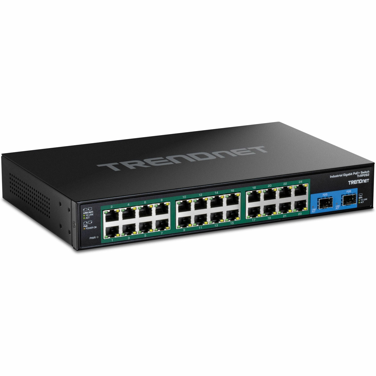 Trendnet 26-Port Hardened Industrial Gigabit PoE+ Rackmount Switch - TI-RP262
