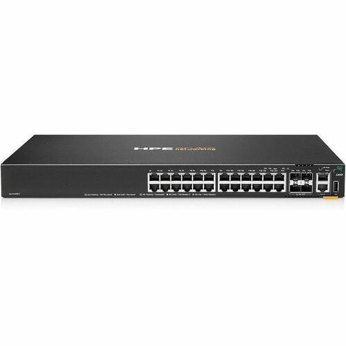 HPE CX 6200F 24G 4SFP + TAA Compliant Switch - 24 Ports - Manageable - Gigabit Ethernet - 10/100/1000Base-T, 1000Base-X - 3 Layer Supported - Modular - 4 SFP Slots - 59 W Power Consumption - S0M86A